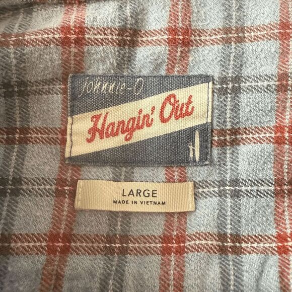 Johnnie-O Hangin' Out Men's Plaid Flannel Button-up Frank Shirt Malibu Large - Picture 3 of 7